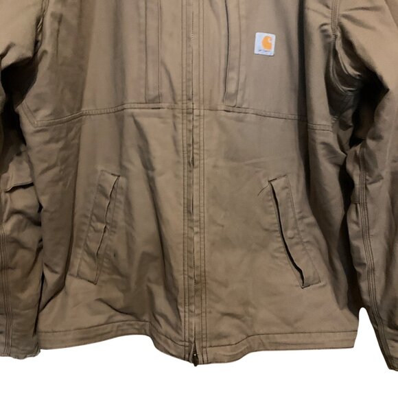 Carhartt Full Jacket Quick Duck Sz 2XL Canyon Brown Distressed Stained - Picture 6 of 16